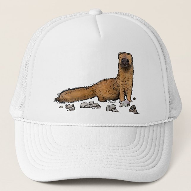 Cute Fire Weasel Trucker Hat (Front)