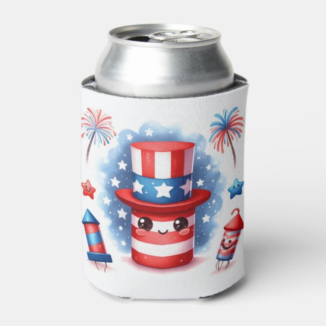 Cute Firecrackers Can Cooler (Can Front)