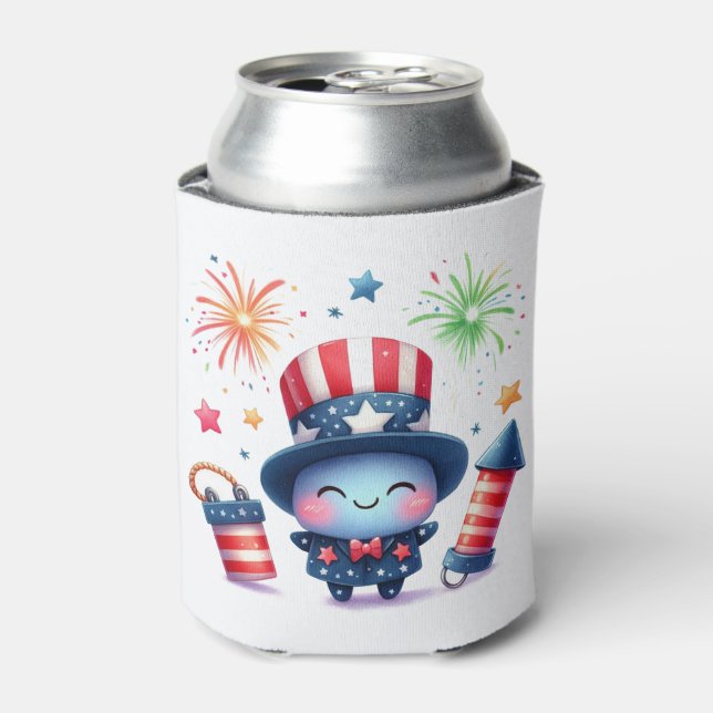 Cute Firecrackers Can Cooler (Can Front)