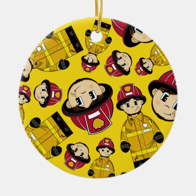 Cute Firefighter Ornament (Front)