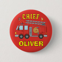 Cute Firetruck Kids Bag Identifier Custom Name Tag