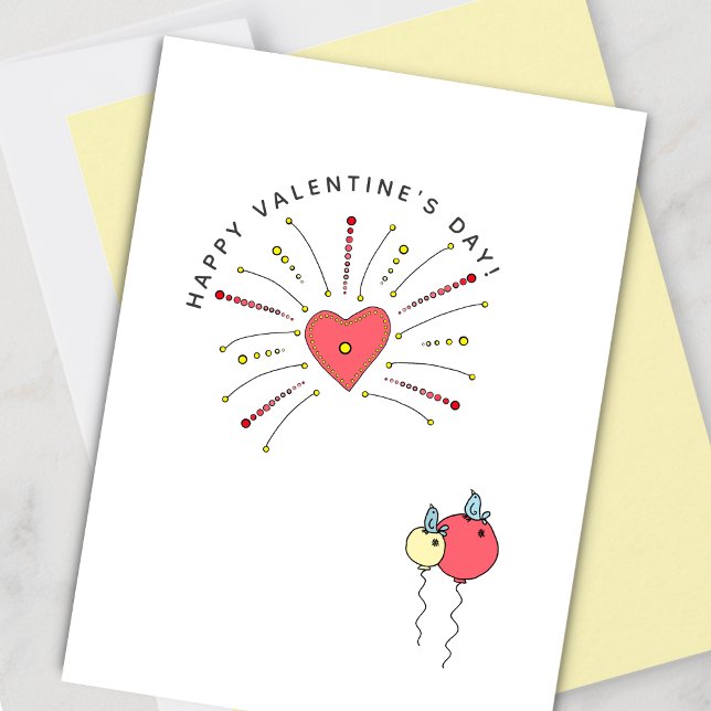 Cute Fireworks Valentine Holiday Card (Creator Uploaded)