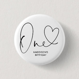Cute First Birthday Badge for Babies 1st Birthday 1 Inch Round Button
