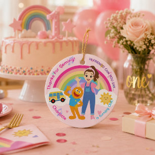 Cute First Birthday Party Keepsake Girl Ceramic Ornament