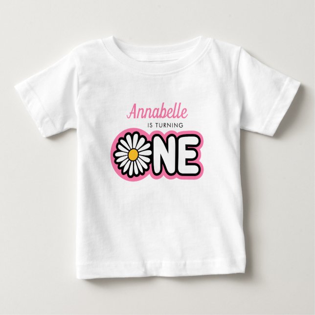 Cute First Birthday Shirt Daisy (Front)
