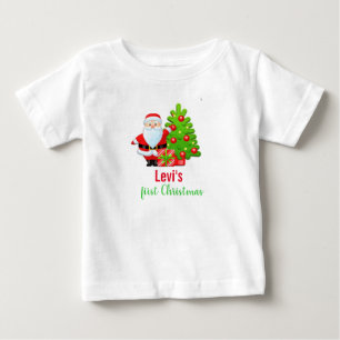 Cute First Christmas Cartoon Santa Claus Baby T-Shirt
