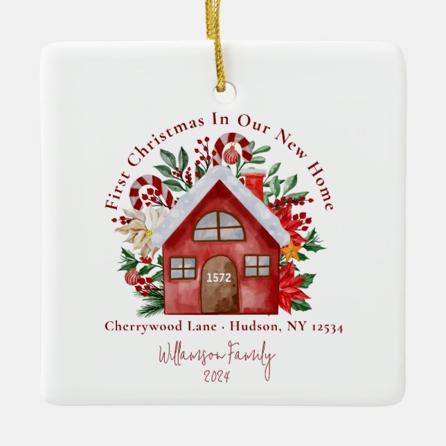 Cute First Christmas Our New Home Photo Ornament (Front)