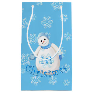 Cute First Christmas Snowman Small Gift Bag