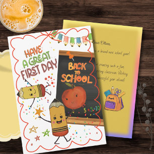 Cute First Day of School Card for Kids   Lunchbox 