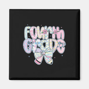 Cute First Day Of School Preppy Fourth Grade Back  Magnet