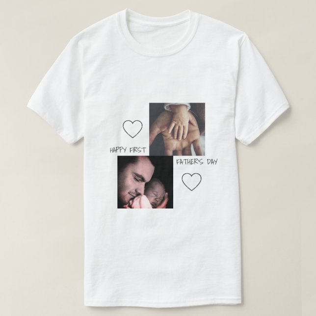 Cute First Father's day 2 photo T-Shirt (Design Front)