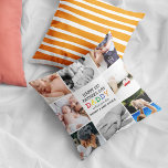 Cute First Father's Day Daddy | Photo Collage Throw Pillow<br><div class="desc">Create your very own special first fathers day gift with this cute colourful photo collage pillow. Featuring 8 square photographs and the text 'Happy 1st Father's Day', the word DADDY in bright colourful letters, a we love you lots message and names. Makes a wonderful keepsake gift for the family to...</div>