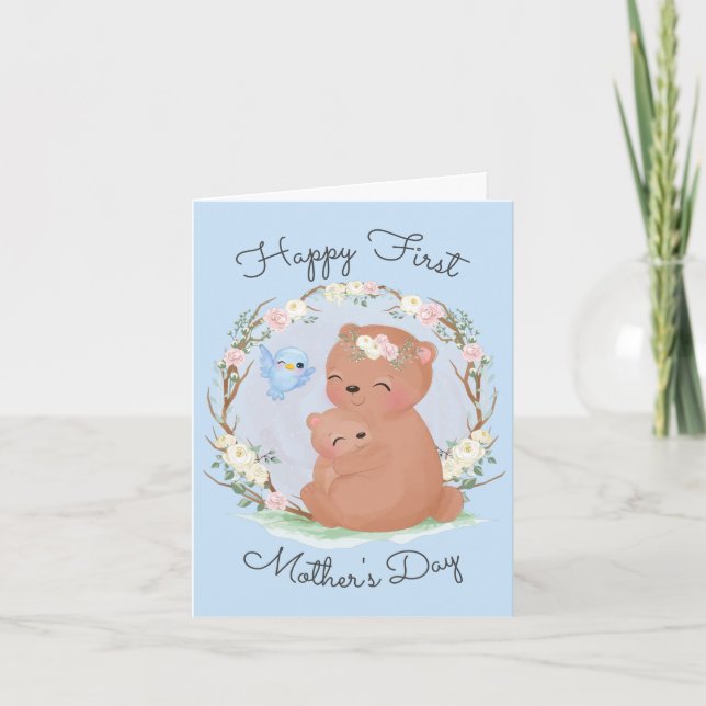 Cute First Mother's Day Folded Greeting Card (Front)