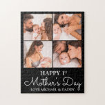 Cute First Mothers Day Modern Photo Collage Jigsaw Puzzle<br><div class="desc">Happy First Mother's Day! If you need the perfect photo collage item to wish a new mom a happy first Mother's Day, then customize this item with your own photos of mom and baby.</div>