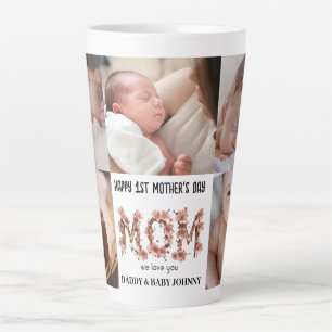 Cute First Mother's Day Mom   Photo Collage  Latte Mug