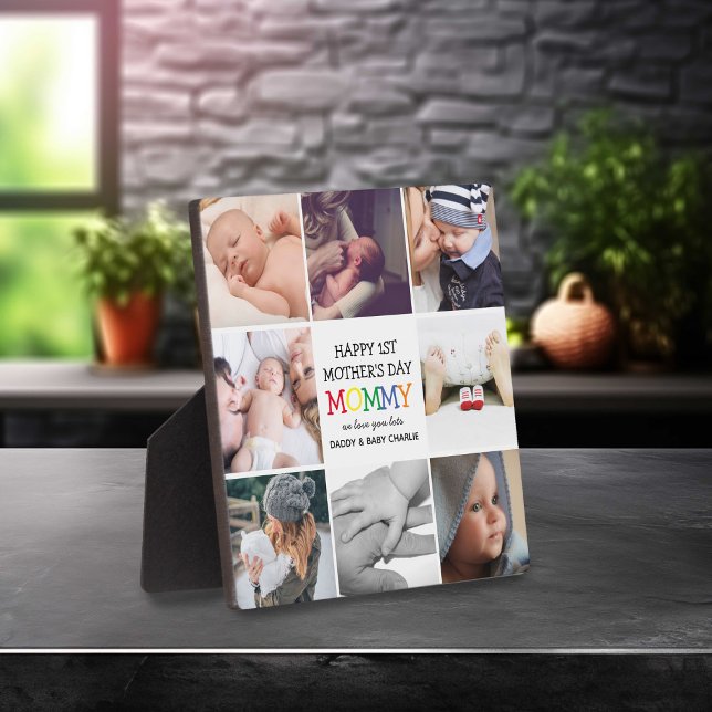 Cute First Mother's Day Mommy | Photo Collage Plaque (Creator Uploaded)