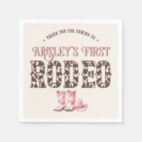 Cute First Rodeo Pink Personalized 1st Birthday