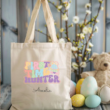 Cute First Time Hunter Easter Egg Hunt Tote Bag