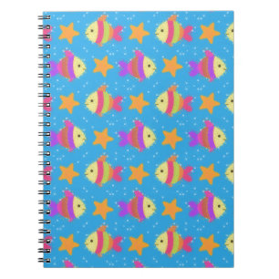 Cute Fish And Starfish Pattern Notebook