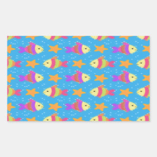 Cute Fish And Starfish Pattern Sticker