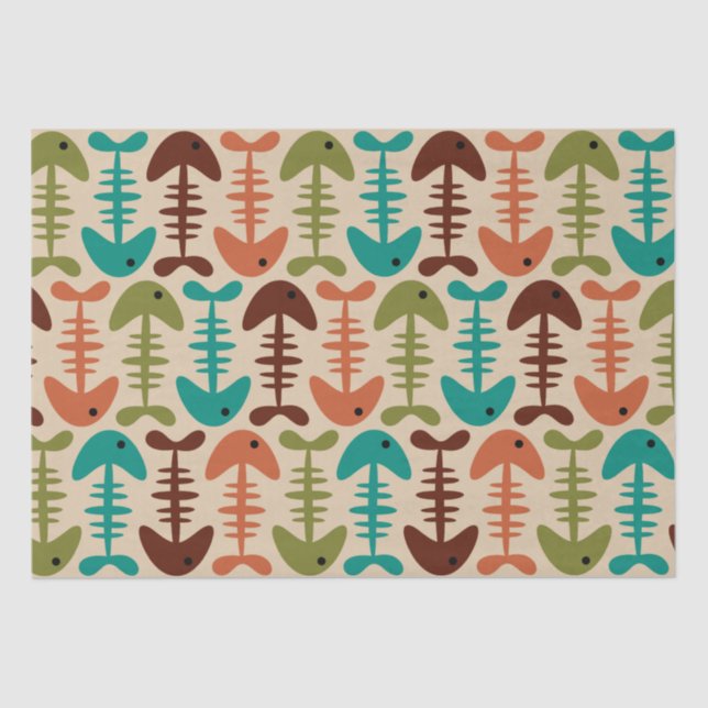 Cute Fish Bone Pattern Tissue Paper (Front)