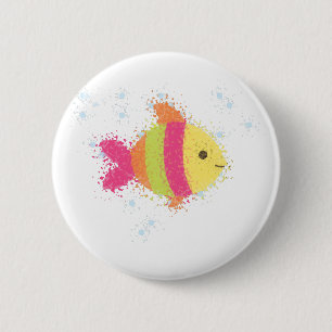 Cute Fish Cartoon 2 Inch Round Button