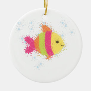 Cute Fish Cartoon Ceramic Ornament