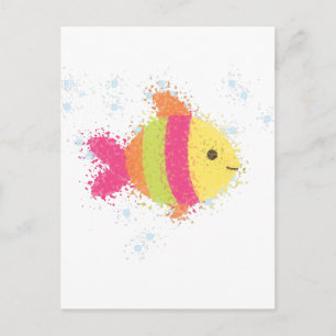 Cute Fish Cartoon Postcard