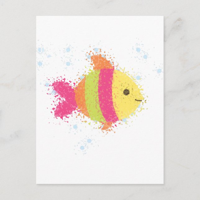 Cute Fish Cartoon Postcard (Front)