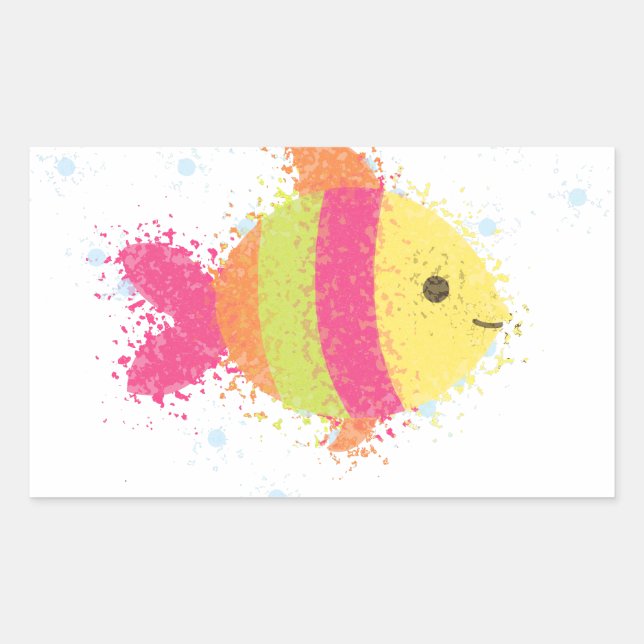Cute Fish Cartoon Sticker (Front)