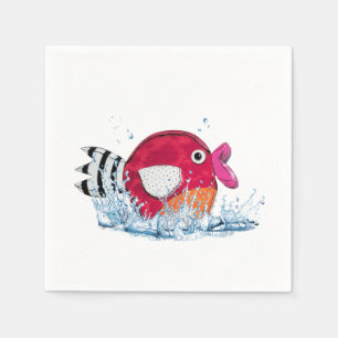 Cute Fish In Water  Napkin