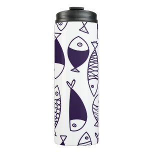 Cute fish. Kids background. Seamless pattern. Can Thermal Tumbler