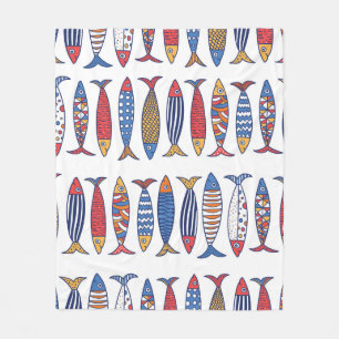 Cute fish. Kids background. Seamless pattern. Fleece Blanket