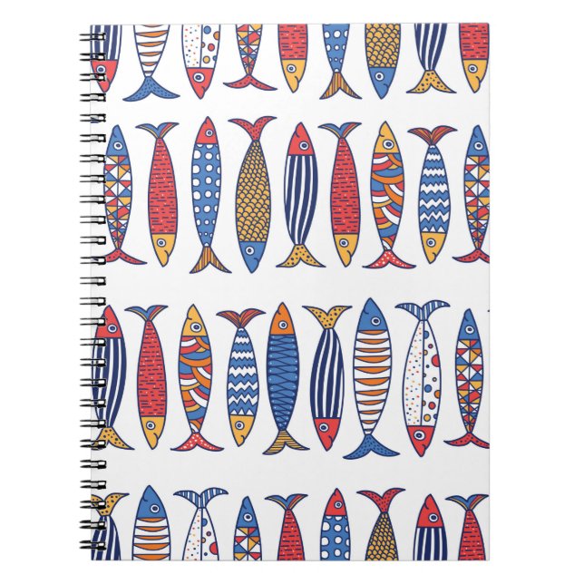 Cute fish. Kids background. Seamless pattern. Notebook (Front)