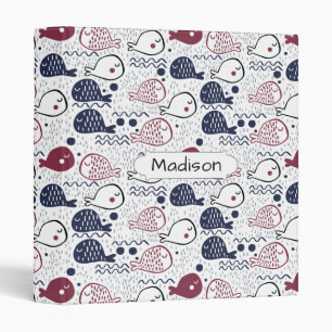 Cute Fish Pattern custom name binders