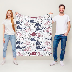 Cute Fish Pattern fleece blankets
