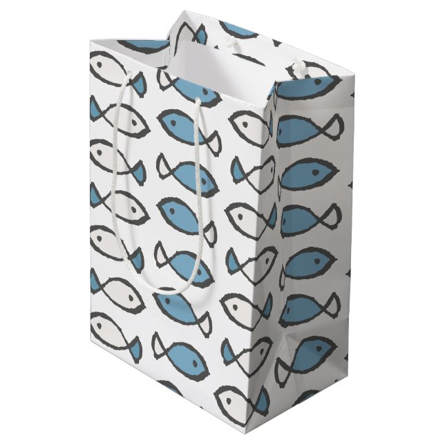 Cute Fish Pattern  Medium Gift Bag (Back Angled)
