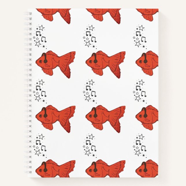 Cute Fish Spiral Notebook Goldfish Journal (Devant)