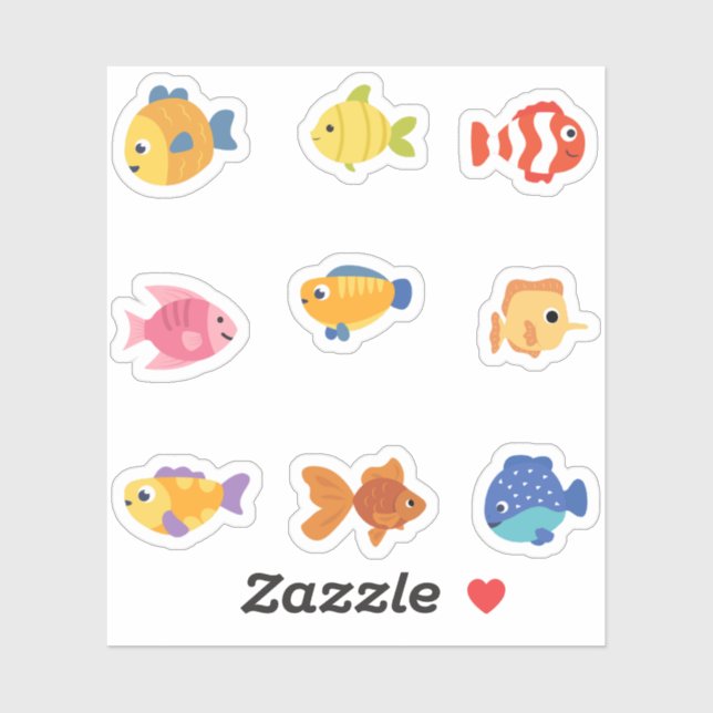 Cute Fish Stickers (Sheet)