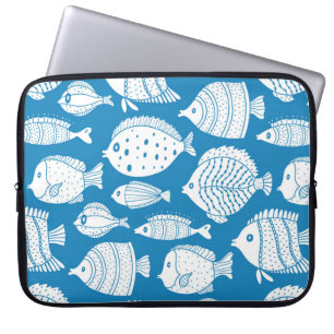 Cute fish vintage set. Decorative illustration. Co Laptop Sleeve