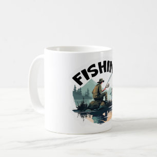 Cute Fisherman Fishing Camp Travel  Coffee Mug