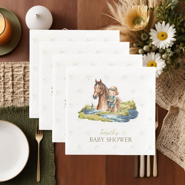 Cute Fisherman's Derby Baby Shower  Napkin (Creator Uploaded)