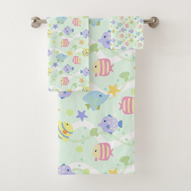 Cute Fishes Pastel Green (En situation)