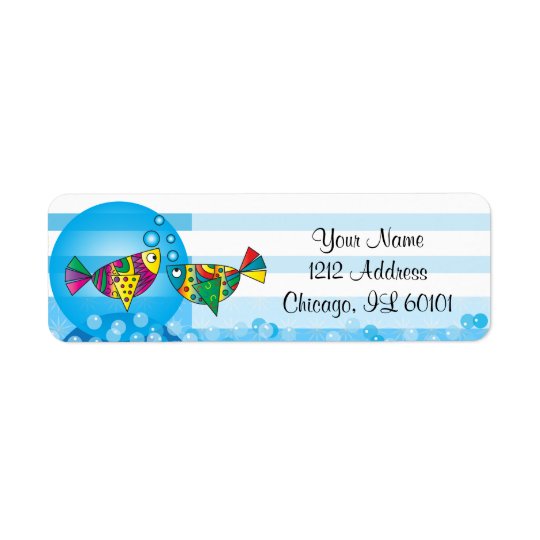 Cute Fishy Bubbles Baby Shower Theme Return Address Label