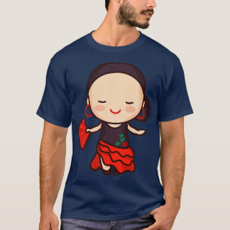 Cute Flamenco Dancer in Traditional Dress T-Shirt