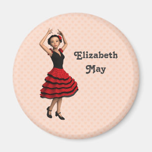 Cute Flamenco Dancer (Personalized) Magnet