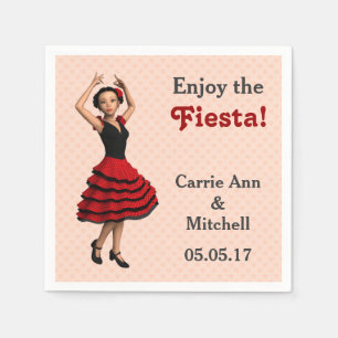 Cute Flamenco Dancer (Personalized) Napkin