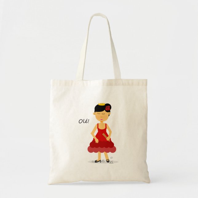 Cute Flamenco Dancer Shopping Bag (Front)