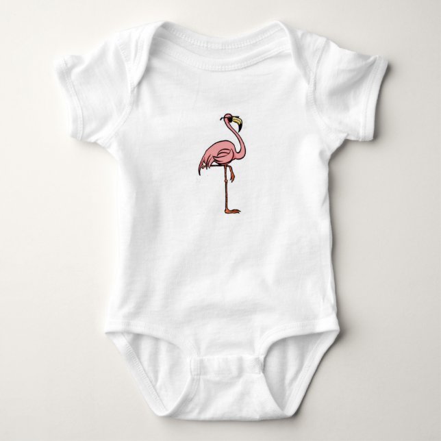 cute flamingo baby bodysuit (Front)