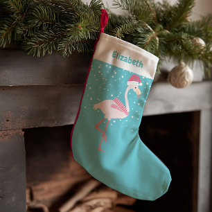 Cute Flamingo Christmas Small Christmas Stocking